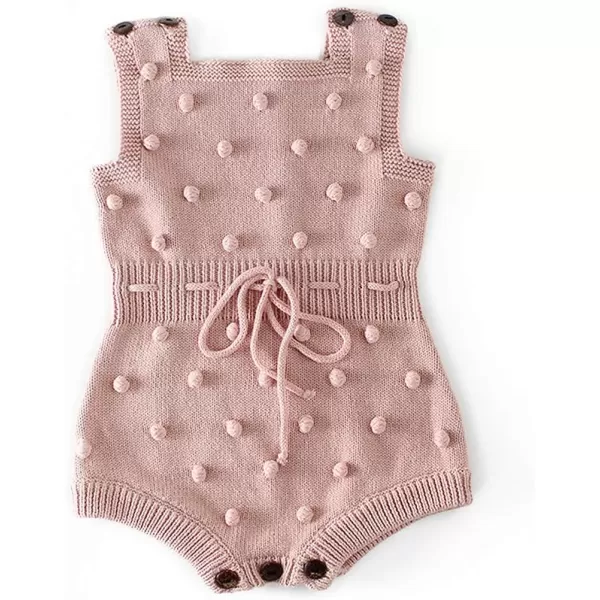 Simplee kids Baby Girl Kint Romper Fall Sleeveless Pompoms Rompers Newborn Little Girl Overall Jumpsuit Outfits
