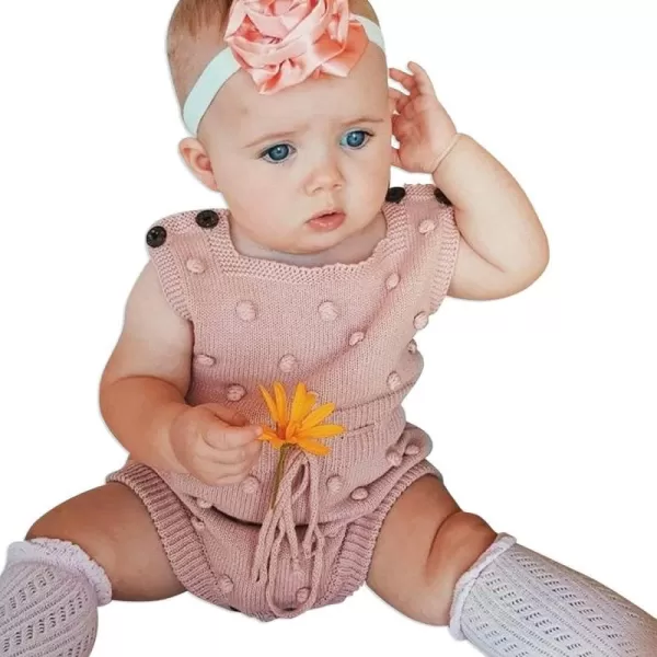 Simplee kids Baby Girl Kint Romper Fall Sleeveless Pompoms Rompers Newborn Little Girl Overall Jumpsuit Outfits