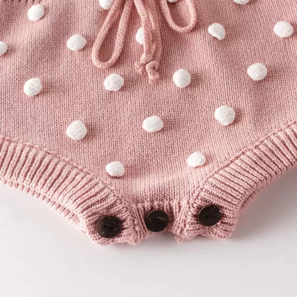 Simplee kids Baby Girl Kint Romper Fall Sleeveless Pompoms Rompers Newborn Little Girl Overall Jumpsuit Outfits