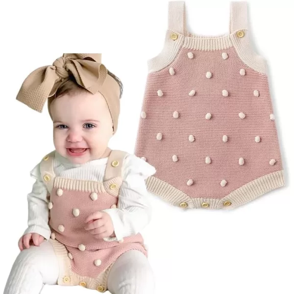 Simplee kids Baby Girl Kint Romper Fall Sleeveless Pompoms Rompers Newborn Little Girl Overall Jumpsuit Outfits