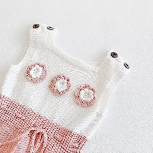 Simplee kids Baby Girl Kint Romper Fall Sleeveless Pompoms Rompers Newborn Little Girl Overall Jumpsuit Outfits