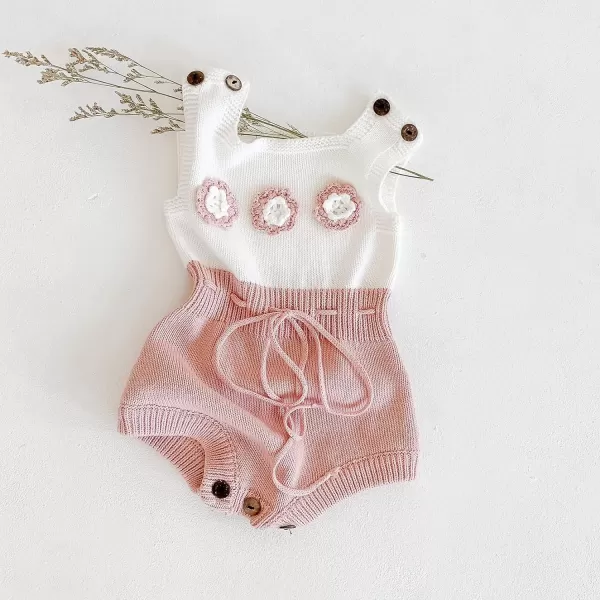 Simplee kids Baby Girl Kint Romper Fall Sleeveless Pompoms Rompers Newborn Little Girl Overall Jumpsuit Outfits
