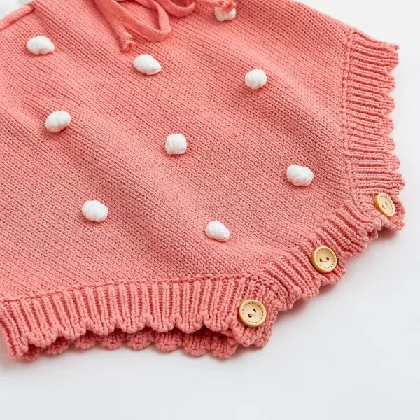 Simplee kids Baby Girl Kint Romper Fall Sleeveless Pompoms Rompers Newborn Little Girl Overall Jumpsuit Outfits