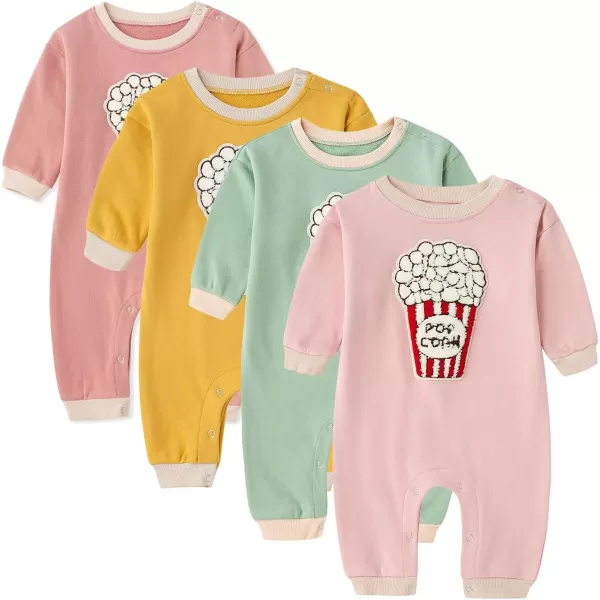 Simplee kids Baby Girl Outfits Long Sleeve Romper for Baby Boy Spring Fall Clothing Print Cartoon Baby Summer Romper