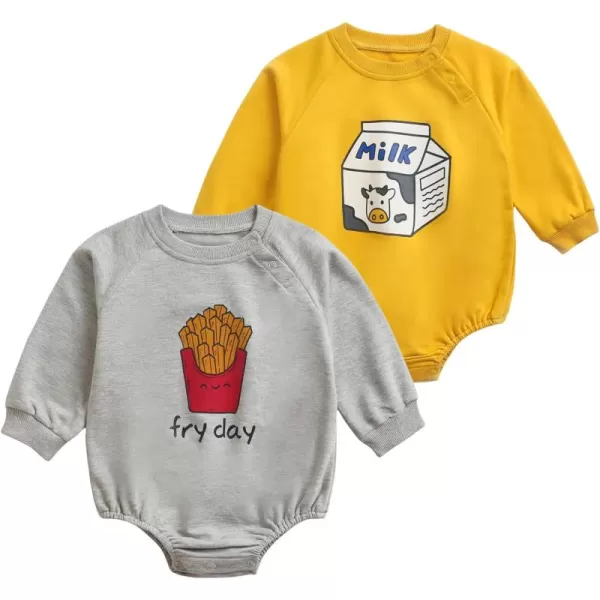 Simplee kids Baby Girl Outfits Long Sleeve Romper for Baby Boy Spring Fall Clothing Print Cartoon Baby Summer Romper
