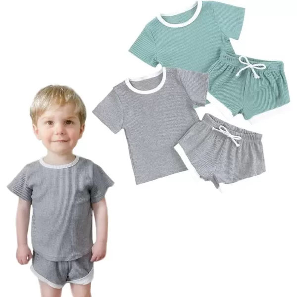 Simplee kids Baby Girl Shorts Sets 2 Packs Toddler Summer Romper Sets