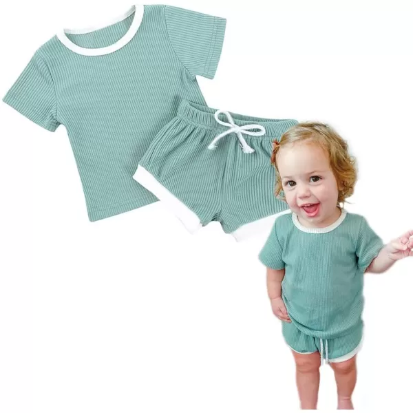Simplee kids Baby Girl Shorts Sets 2 Packs Toddler Summer Romper Sets