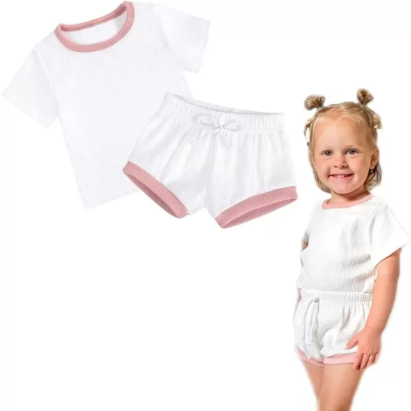 Simplee kids Baby Girl Shorts Sets 2 Packs Toddler Summer Romper Sets
