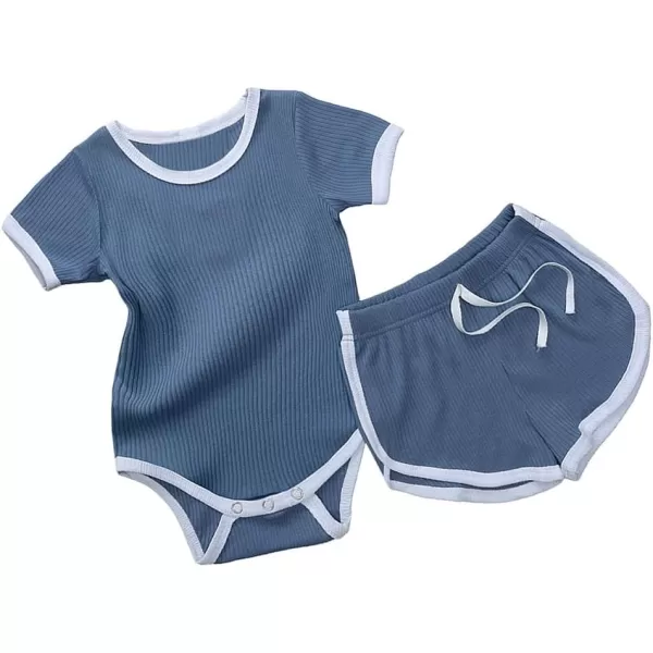 Simplee kids Baby Girl Shorts Sets 2 Packs Toddler Summer Romper Sets