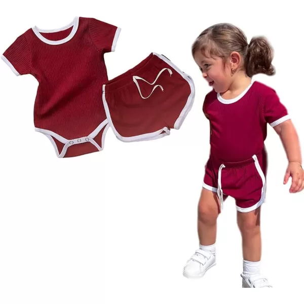 Simplee kids Baby Girl Shorts Sets 2 Packs Toddler Summer Romper Sets