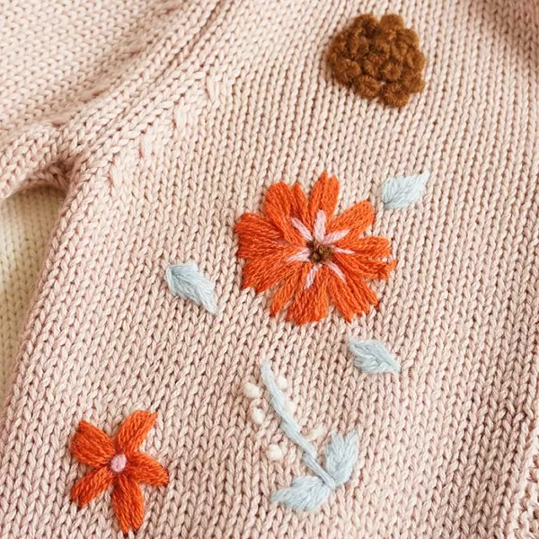 Simplee kids Baby Girl Thin Sweater Solid White Pink Cardigans for Toddler 0-3Years