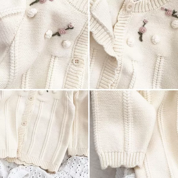 Simplee kids Baby Girl Thin Sweater Solid White Pink Cardigans for Toddler 0-3Years