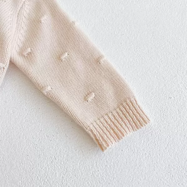 Simplee kids Baby Girl Thin Sweater Solid White Pink Cardigans for Toddler 0-3Years