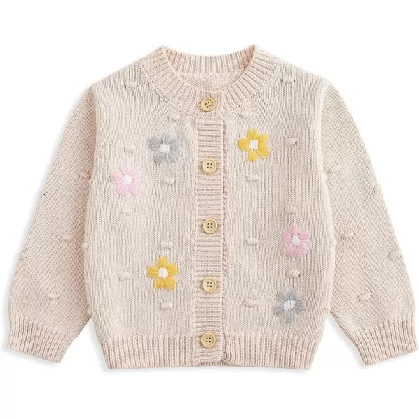 Simplee kids Baby Girl Thin Sweater Solid White Pink Cardigans for Toddler 0-3Years