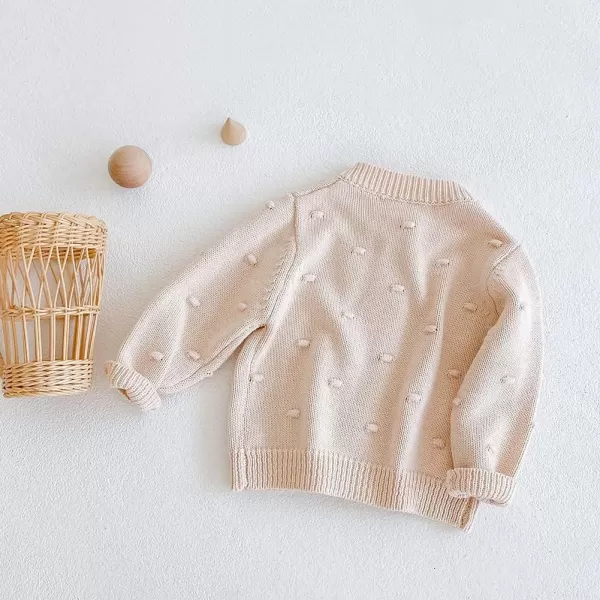 Simplee kids Baby Girl Thin Sweater Solid White Pink Cardigans for Toddler 0-3Years