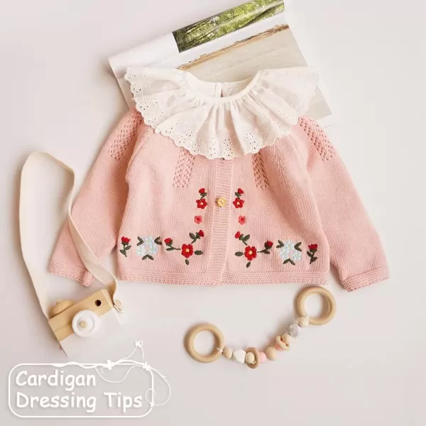 Simplee kids Baby Girl Thin Sweater Solid White Pink Cardigans for Toddler 0-3Years