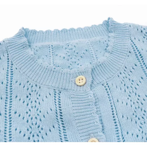 Simplee kids Baby Girl Thin Sweater Solid White Pink Cardigans for Toddler 0-3Years