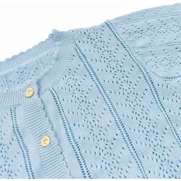 Simplee kids Baby Girl Thin Sweater Solid White Pink Cardigans for Toddler 0-3Years