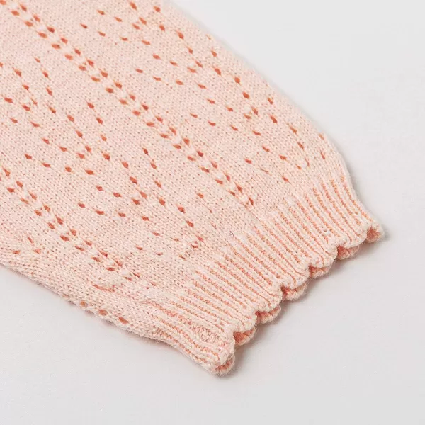 Simplee kids Baby Girl Thin Sweater Solid White Pink Cardigans for Toddler 0-3Years