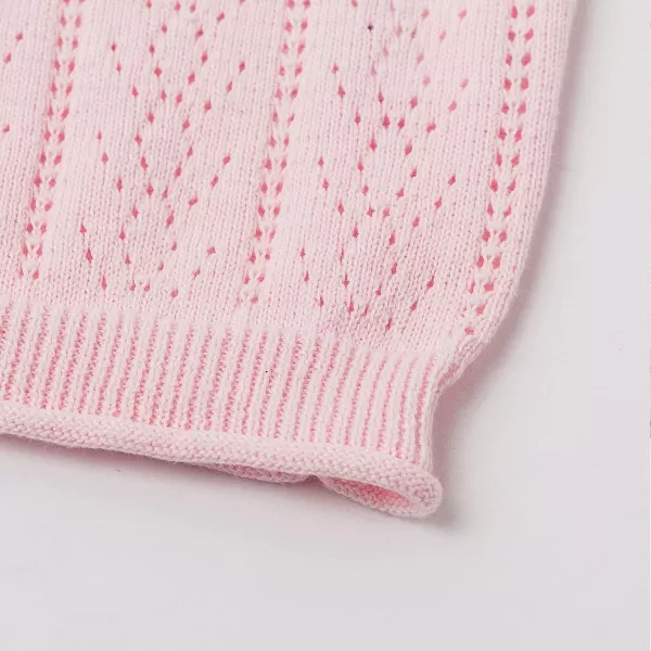 Simplee kids Baby Girl Thin Sweater Solid White Pink Cardigans for Toddler 0-3Years