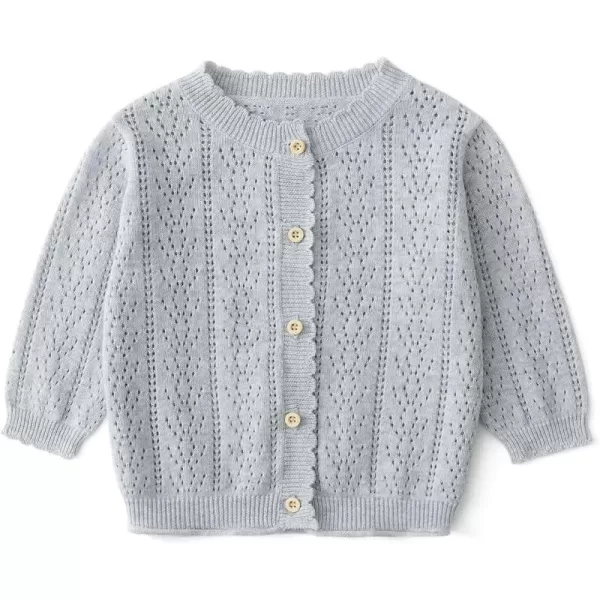 Simplee kids Baby Girl Thin Sweater Solid White Pink Cardigans for Toddler 0-3Years