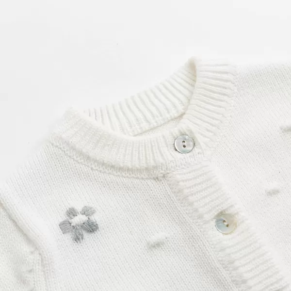 Simplee kids Baby Girl Thin Sweater Solid White Pink Cardigans for Toddler 0-3Years