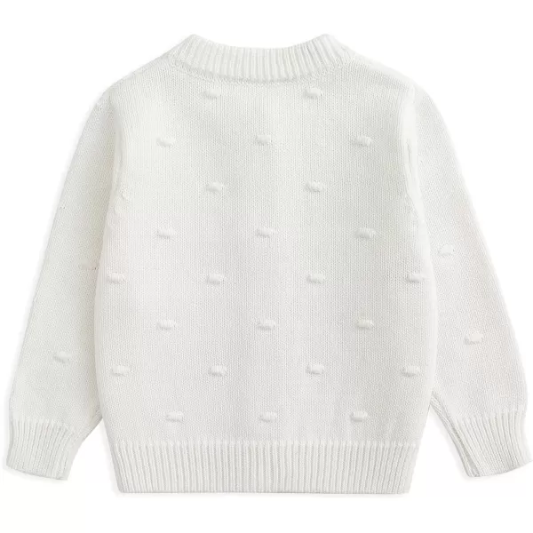 Simplee kids Baby Girl Thin Sweater Solid White Pink Cardigans for Toddler 0-3Years