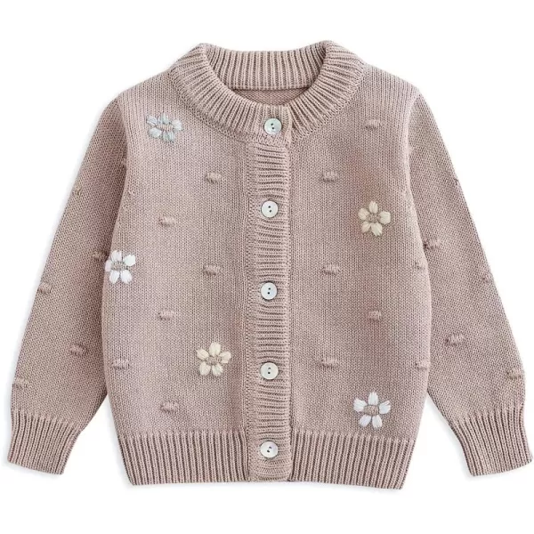 Simplee kids Baby Girl Thin Sweater Solid White Pink Cardigans for Toddler 0-3Years