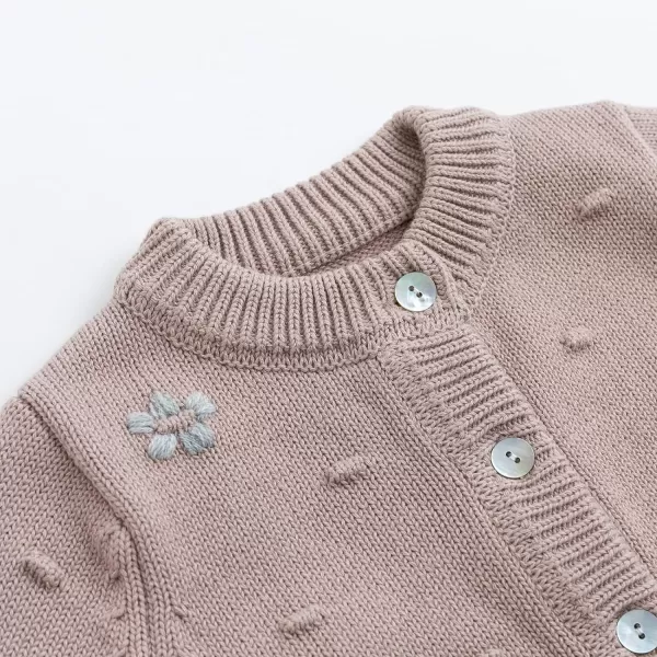 Simplee kids Baby Girl Thin Sweater Solid White Pink Cardigans for Toddler 0-3Years