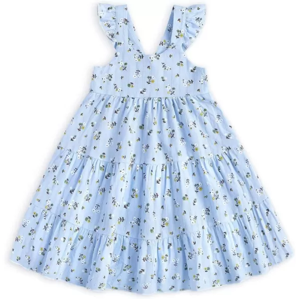 Simplee kids Baby Girls Casual Dress Toddler Smocking Dress Floral Print Sundress for Spring Summer 1-6 Years
