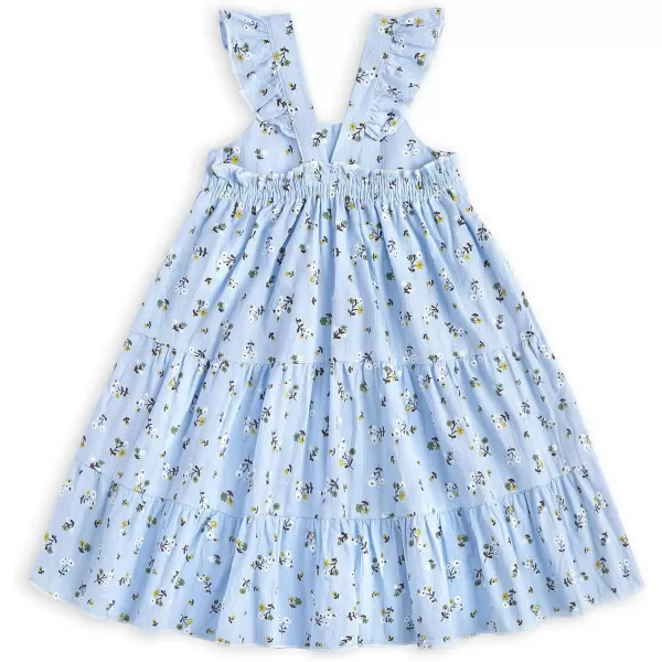 Simplee kids Baby Girls Casual Dress Toddler Smocking Dress Floral Print Sundress for Spring Summer 1-6 Years