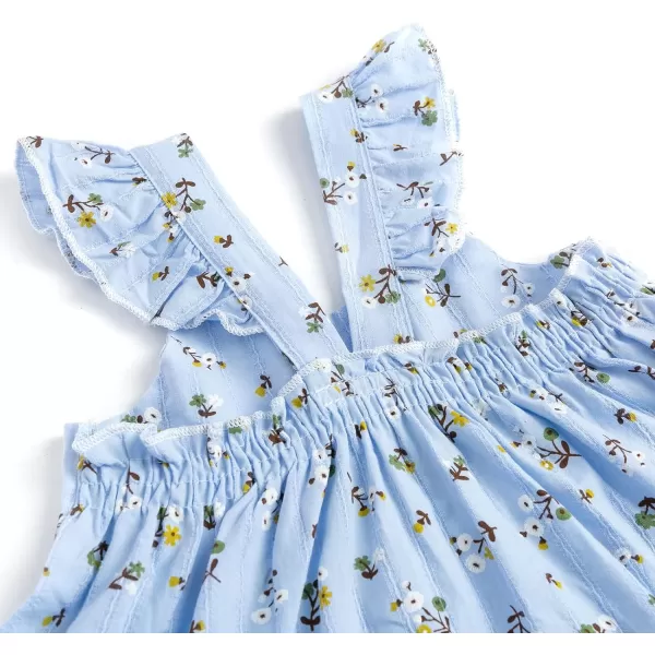 Simplee kids Baby Girls Casual Dress Toddler Smocking Dress Floral Print Sundress for Spring Summer 1-6 Years