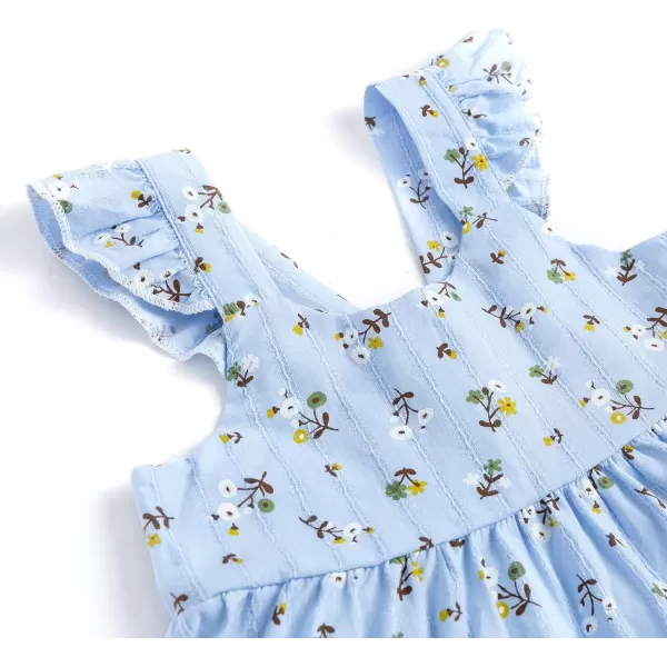 Simplee kids Baby Girls Casual Dress Toddler Smocking Dress Floral Print Sundress for Spring Summer 1-6 Years
