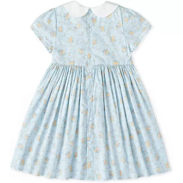 Simplee kids Baby Girls Casual Dress Toddler Smocking Dress Floral Print Sundress for Spring Summer 1-6 Years
