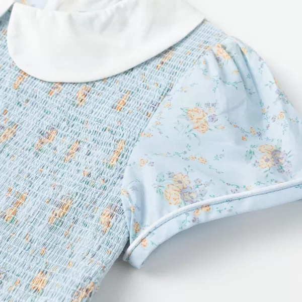 Simplee kids Baby Girls Casual Dress Toddler Smocking Dress Floral Print Sundress for Spring Summer 1-6 Years