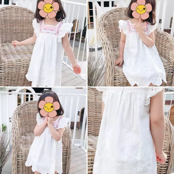 Simplee kids Baby Girls Casual Dress Toddler Smocking Dress Floral Print Sundress for Spring Summer 1-6 Years