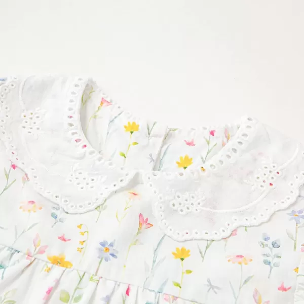 Simplee kids Baby Girls Casual Dress Toddler Smocking Dress Floral Print Sundress for Spring Summer 1-6 Years