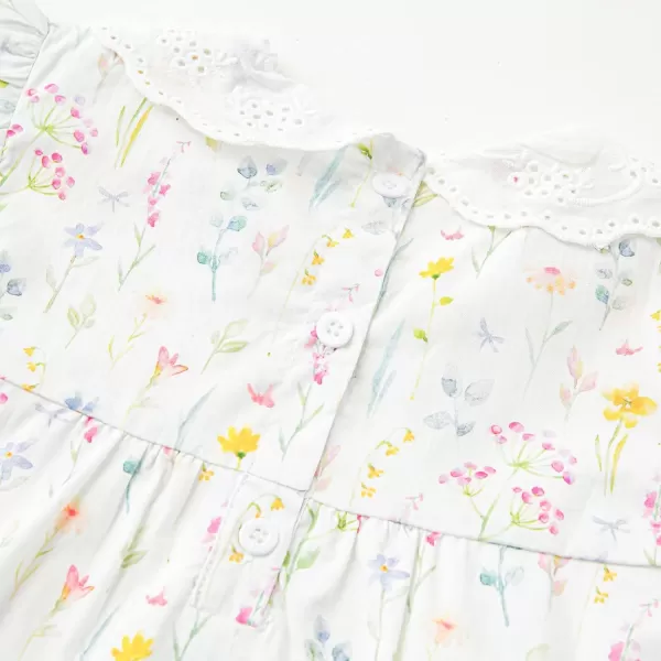 Simplee kids Baby Girls Casual Dress Toddler Smocking Dress Floral Print Sundress for Spring Summer 1-6 Years