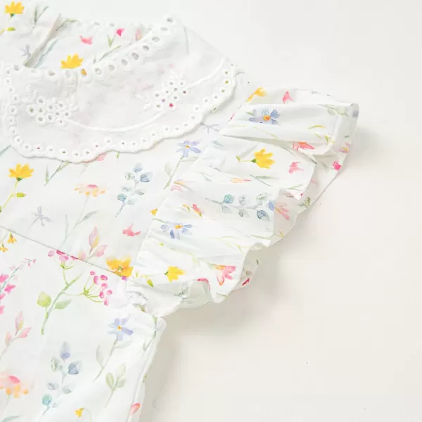 Simplee kids Baby Girls Casual Dress Toddler Smocking Dress Floral Print Sundress for Spring Summer 1-6 Years