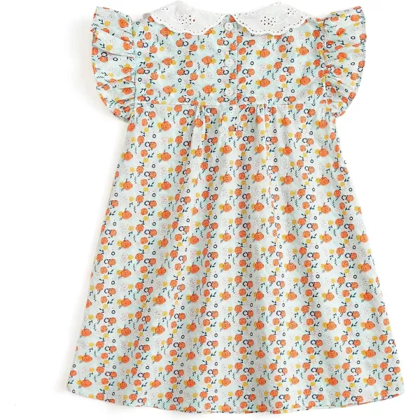 Simplee kids Baby Girls Casual Dress Toddler Smocking Dress Floral Print Sundress for Spring Summer 1-6 Years