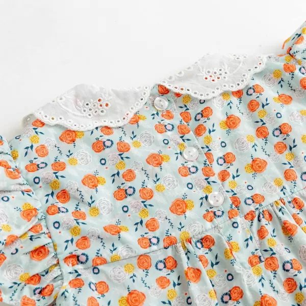 Simplee kids Baby Girls Casual Dress Toddler Smocking Dress Floral Print Sundress for Spring Summer 1-6 Years