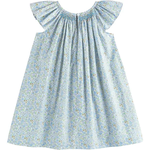 Simplee kids Baby Girls Casual Dress Toddler Smocking Dress Floral Print Sundress for Spring Summer 1-6 Years