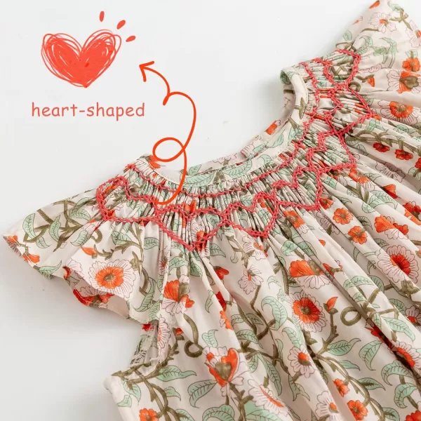 Simplee kids Baby Girls Casual Dress Toddler Smocking Dress Floral Print Sundress for Spring Summer 1-6 Years