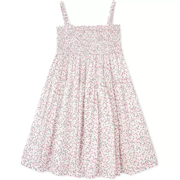 Simplee kids Baby Girls Casual Dress Toddler Smocking Dress Floral Print Sundress for Spring Summer 1-6 Years