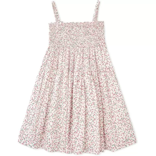 Simplee kids Baby Girls Casual Dress Toddler Smocking Dress Floral Print Sundress for Spring Summer 1-6 Years
