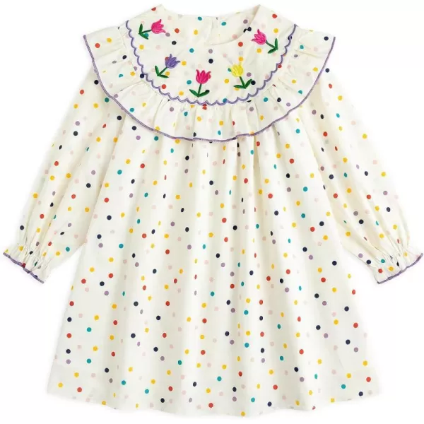 Simplee kids Baby Girls Casual Dress Toddler Smocking Dress Floral Print Sundress for Spring Summer 1-6 Years