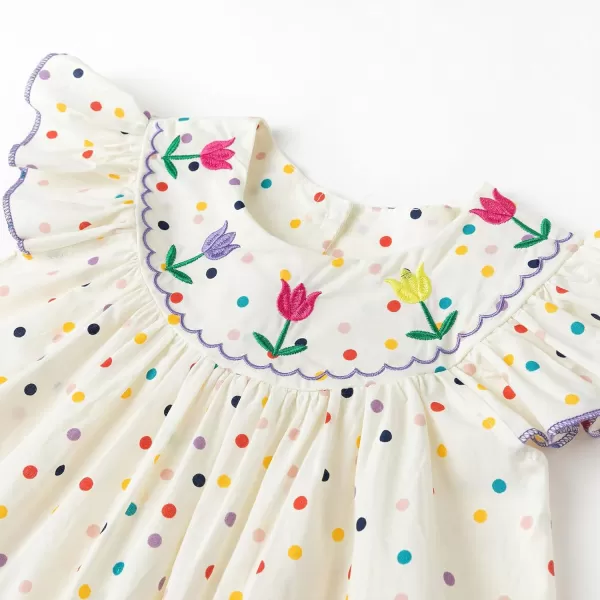 Simplee kids Baby Girls Casual Dress Toddler Smocking Dress Floral Print Sundress for Spring Summer 1-6 Years