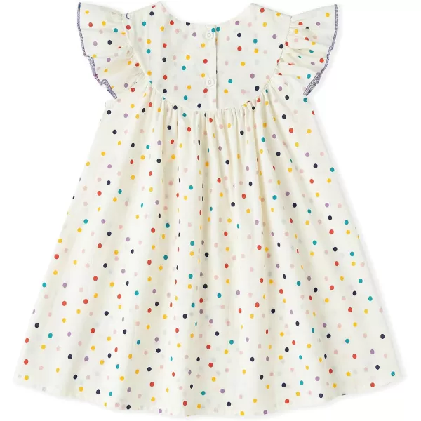 Simplee kids Baby Girls Casual Dress Toddler Smocking Dress Floral Print Sundress for Spring Summer 1-6 Years