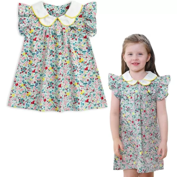 Simplee kids Baby Girls Casual Dresses Toddler Floral Dress Print Sundress Princess Dress