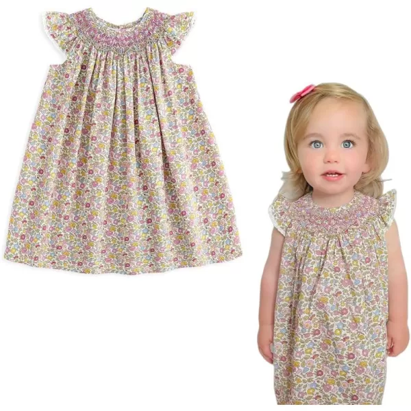 Simplee kids Baby Girls Casual Dresses Toddler Floral Dress Print Sundress Princess Dress